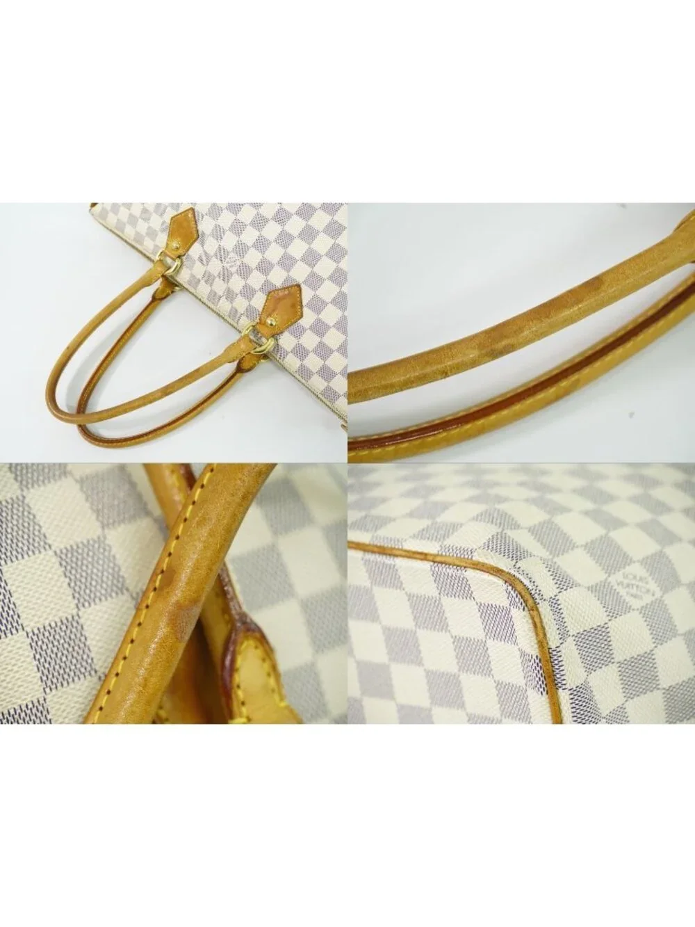 Louis Vuitton LV Saleya MM Damier Azur Shoulder Bag Tote White